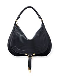 Chloe Marcie Shoulder Bag In Soft Leather Black