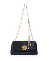 Chloe Heritage Shoulder Bag In Grained Leather Black