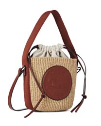 Chloe Small Horse Medal Basket In Natural Fibers