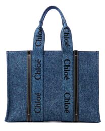 Chloe Large Woody Tote Bag Blue