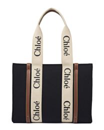 Chloe Medium Woody Tote Bag Black