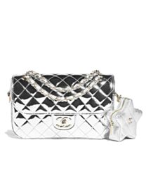 Chanel Flap Bag & Star Coin Purse AS4648 Silver