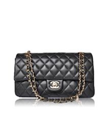 Chanel Classic Flap Cow Leather Crossbody Bag A58600 Y01295 Black