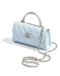 Chanel Mobile Phone Case With Chain Flap Light Blue