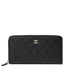 Chanel Matrasse Around Zipper Long Wallet Black