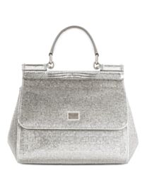 Dolce Gabbana Small Sicily Handbag Silver