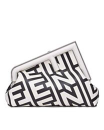 Fendi First Midi Two-tone Printed Nappa Leather Fendi Roma Capsule Bag 8BP137 Black