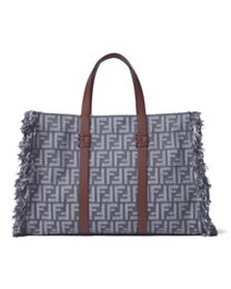 Fendi Summer Tote Denim-Effect FF Jacquard Bag 8BH435 Blue