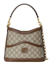 Gucci Large Shoulder Bag With Interlocking G Coffee