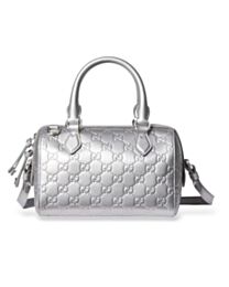 Gucci GG Emblem Small Boston Bag 848889 Silver