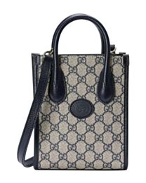 Gucci Mini Tote Bag With Interlocking G 671623 Dark Blue