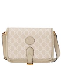 Gucci Mini Shoulder Bag With Interlocking G Cream