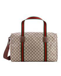Gucci Large Duffle Bag With Web 758664 Dark Coffee