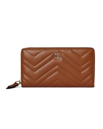 Gucci GG Marmont Zip Around Wallet 837758 Coffee