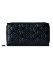 Gucci GG Emblem Collection Full-Zip Wallet Black
