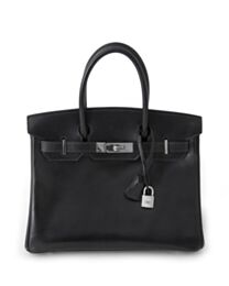 Hermes Birkin bag 30 Box calf leather Black