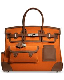 Hermes Birkin 35 Canvas & Swift Leather Cargo Orange