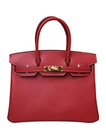 Hermes Birkin 35 Bag Togo Leather Red