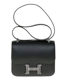 Hermes Constance 18 Mini Bag Epsom Leather Lizard Buckle Black