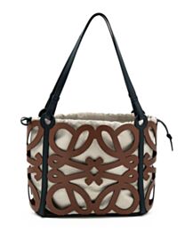 Loewe Small Anagram Cut-out Tote In Calfskin
