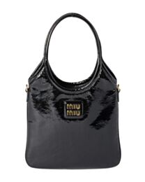 Miumiu IVY Naplak Patent Leather Bag Black