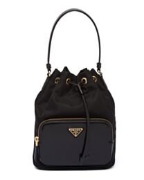 Prada Re-Nylon And Brushed Leather Bag 1BH038 Black