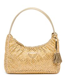 Prada Satin Mini-bag With Crystals 1BC515 Golden