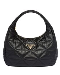 Prada Large, Topstitched Nappa-leather Bag 1BC183 Black