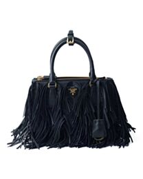 Prada Galleria Small Leather Bag With Fringe