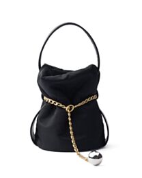 Prada Petit Sac Noir Re-Nylon And Nappa Leather Mini Bucket Bag Black