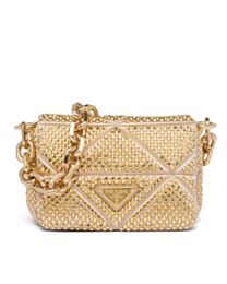 Prada Satin Mini-bag With Crystals 1BD329 Golden