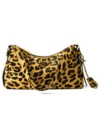 Prada Calf Hair Leopard Print Medium Aimee Shoulder Bag 1BC229 Coffee