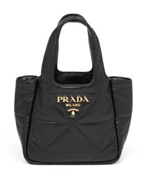 Prada Small Nappa-leather Tote Bag With Topstitching 1BG451 Black