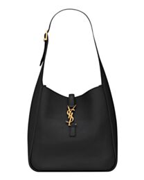 Saint Laurent Le 5 A 7 Soft Small Hobo Bag In Smooth Leather Black