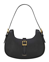 Saint Laurent Le Fermoir Hobo Bag In Shiny Leather 672615 Black