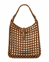 Saint Laurent Le 5 A 7 Large In Wood Beads 823807 Coffee