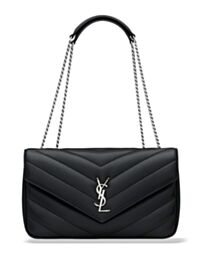 Saint Laurent LOULOU Medium Quilted Lambskin Handbag Black