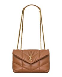 Saint Laurent Toy Puffer In Lambskin Coffee