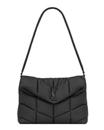 Saint Laurent Puffer Messenger Bag In Econyl Regenerated Nylon Black