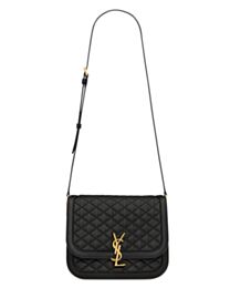 Saint Laurent Solferino Medium Supple Satchel In Quilted Lambskin Black