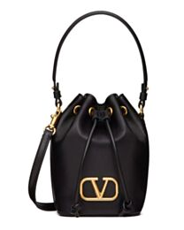 Valentino Mini Vlogo Signature Bucket Bag In Nappa Leather 