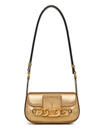 Valentino Vlogo Chain Small Laminated Nappa Shoulder Bag 