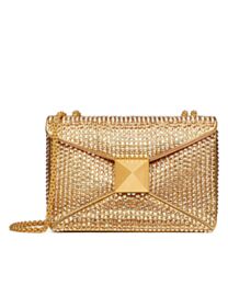 Valentino One Stud Embroidered Bag With Chain