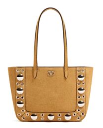 Valentino Garavani Nellcote Mini Suede Shopping Bag Coffee
