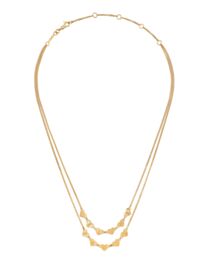 Celine Women's Double Necklace in Brass With Gold Finish Golden