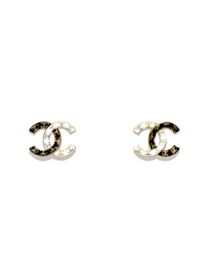 Chanel Women's Stud Earrings ABC996 White