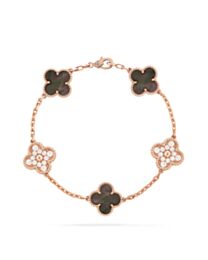 Van Cleef & Arpels Women's Vintage Alhambra Bracelet, 5 Motifs Golden