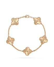 Van Cleef & Arpels Women's Vintage Alhambra Bracelet, 5 Motifs Golden