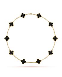 Van Cleef & Arpels Women's Vintage Alhambra Necklace, 10 Motifs Black