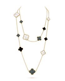Van Cleef & Arpels Women's Magic Alhambra Long Necklace, 16 Motifs Golden